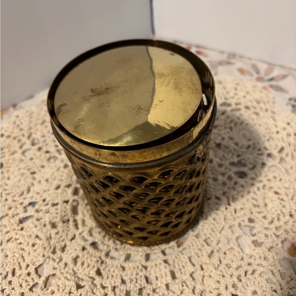 Vintage Made in India Brass Filigree Nesting Canisters - Picture 8 of 14
